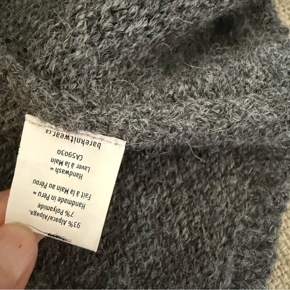 Bare Knitwear Baby Alpaca Coat cardigan in Charcoal Lauren Manoogian OS - Picture 7 of 8